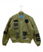 adidas Originalsアディダスオリジナル）の古着「Logo Padded Bomber Jacket」｜カーキ