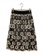 EPOCAエポカ）の古着「フラワーケミカルレース フレアスカート」｜ブラック