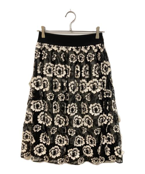 EPOCA（エポカ）EPOCA (エポカ) フラワーケミカルレース フレアスカート ブラック サイズ:38の古着・服飾アイテム