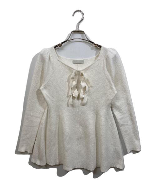 CELFORD（セルフォード）CELFORD (セルフォード) フロントリボンニットチュニック アイボリー サイズ:	SIZE Freeの古着・服飾アイテム