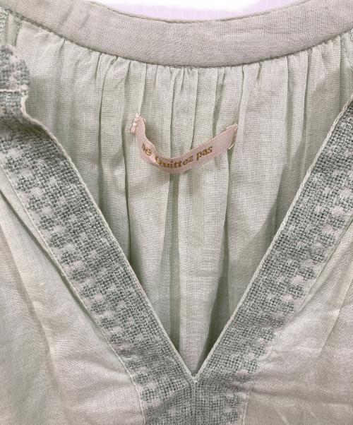 ne quittez pas（ヌキテパ）ne quittez pas (ヌキテパ) コットンボイルティアードワンピース 黄緑 サイズ:	SIZE Mの古着・服飾アイテム