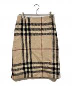 BURBERRY LONDONバーバリーロンドン）の古着「メガチェックウールスカート」｜ベージュ