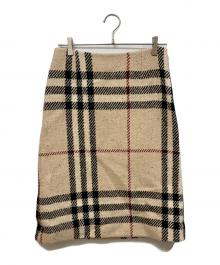 BURBERRY LONDON（バーバリーロンドン）の古着「メガチェックウールスカート」｜ベージュ