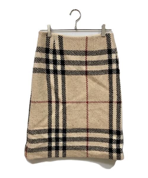 BURBERRY LONDON（バーバリーロンドン）BURBERRY LONDON (バーバリーロンドン) メガチェックウールスカート ベージュ サイズ:	SIZE 40の古着・服飾アイテム