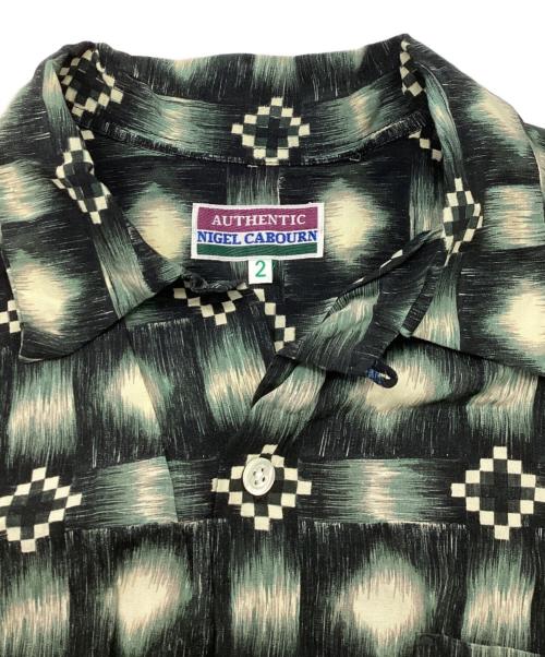 NIGEL CABOURN（ナイジェルケーボン）NIGEL CABOURN (ナイジェルケーボン) レーヨンオープンカラーシャツ グリーン サイズ:2の古着・服飾アイテム