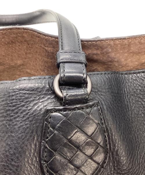 BOTTEGA VENETA（ボッテガベネタ）BOTTEGA VENETA (ボッテガベネタ) レザートートバッグ ブラックの古着・服飾アイテム