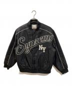 SUPREMEシュプリーム）の古着「Contrast Script Varsity Jacket」｜ブラック