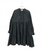 UNITED ARROWSユナイテッドアローズ）の古着「コットンティアードミニワンピース」｜ブラック