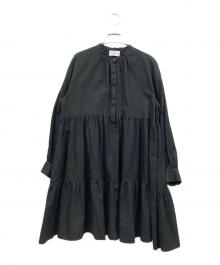 UNITED ARROWS（ユナイテッドアローズ）の古着「コットンティアードミニワンピース」｜ブラック