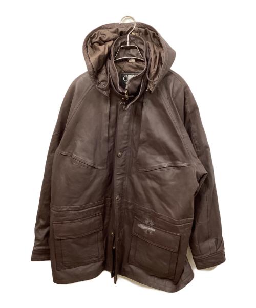 ANTONIO GIOVANNI（アントニオ・ジョヴァンニ）ANTONIO GIOVANNI (アントニオ・ジョヴァンニ) レザーコート ブラウン サイズ:SIZE XLの古着・服飾アイテム