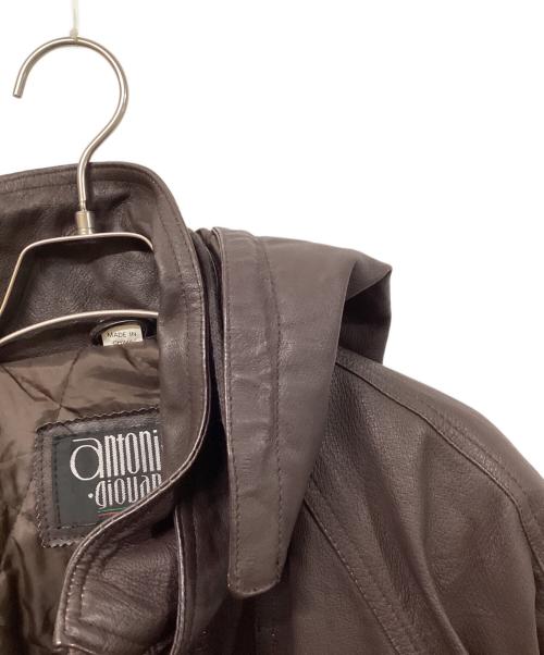 ANTONIO GIOVANNI（アントニオ・ジョヴァンニ）ANTONIO GIOVANNI (アントニオ・ジョヴァンニ) レザーコート ブラウン サイズ:SIZE XLの古着・服飾アイテム