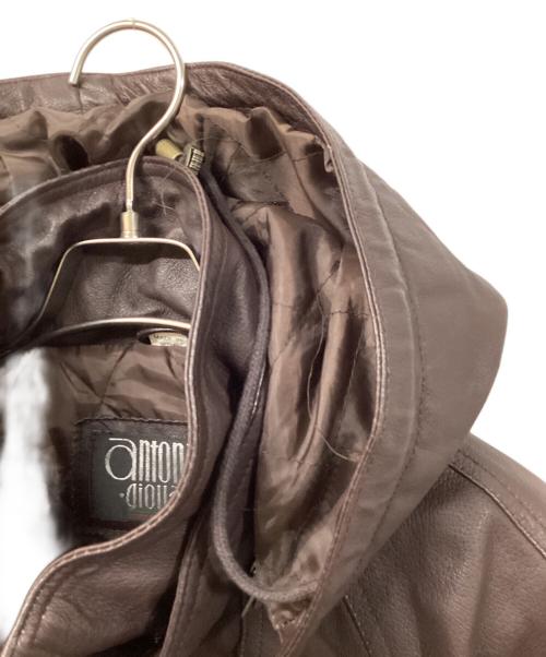 ANTONIO GIOVANNI（アントニオ・ジョヴァンニ）ANTONIO GIOVANNI (アントニオ・ジョヴァンニ) レザーコート ブラウン サイズ:SIZE XLの古着・服飾アイテム