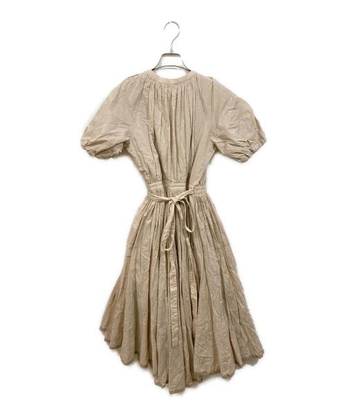 CASA FLINE（カーサフライン）CASA FLINE (カーサフライン) リネンイレヘム半袖ワンピース ベージュ サイズ:Freeの古着・服飾アイテム