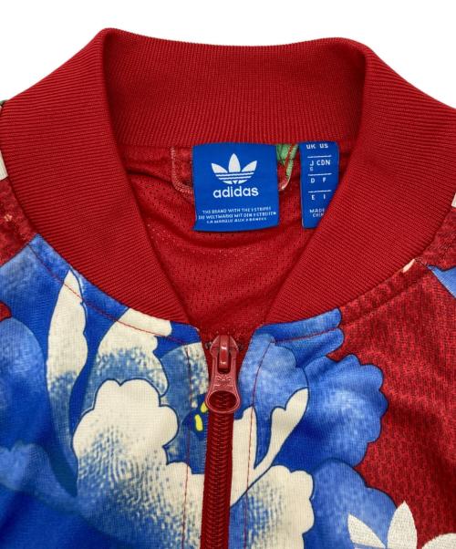 adidas Originals（アディダスオリジナル）adidas originals (アディダスオリジナル) フラワープリント トラックジャケット ジャージ ブルゾン レッド サイズ:	SIZE Sの古着・服飾アイテム