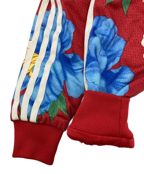 adidas Originals（アディダスオリジナル）adidas originals (アディダスオリジナル) フラワープリント トラックジャケット ジャージ ブルゾン レッド サイズ:	SIZE Sの古着・服飾アイテム