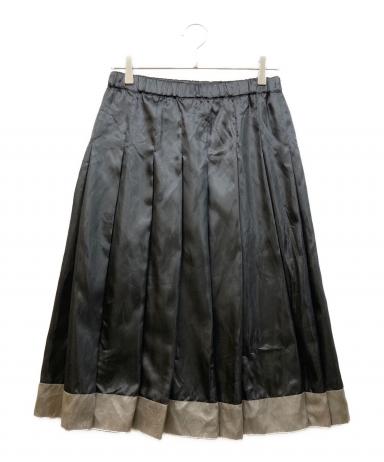 コムデギャルソンコムデギャルソンのブラック サテン プリーツスカート 中古・古着通販】COMME des GARCONS COMME des GARCONS