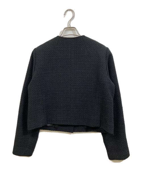 FRAY ID（フレイ アイディー）FRAY ID (フレイ アイディー) ツィードクルーネックジャケット ブラック サイズ:	SIZE 1の古着・服飾アイテム