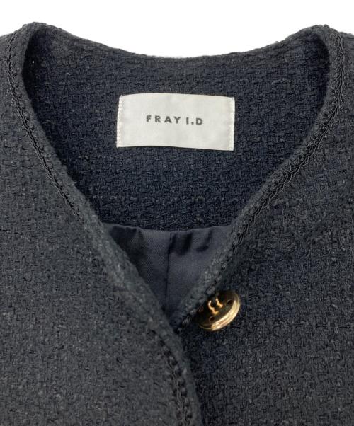 FRAY ID（フレイ アイディー）FRAY ID (フレイ アイディー) ツィードクルーネックジャケット ブラック サイズ:	SIZE 1の古着・服飾アイテム