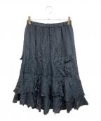 ROBE DE CHAMBRE COMME DES GARCONSローブドシャンブル コムデギャルソン）の古着「キュプラフリルカーゴスカート」｜ブラック