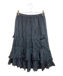 ROBE DE CHAMBRE COMME DES GARCONS（ローブドシャンブル コムデギャルソン）の古着「キュプラフリルカーゴスカート」｜ブラック