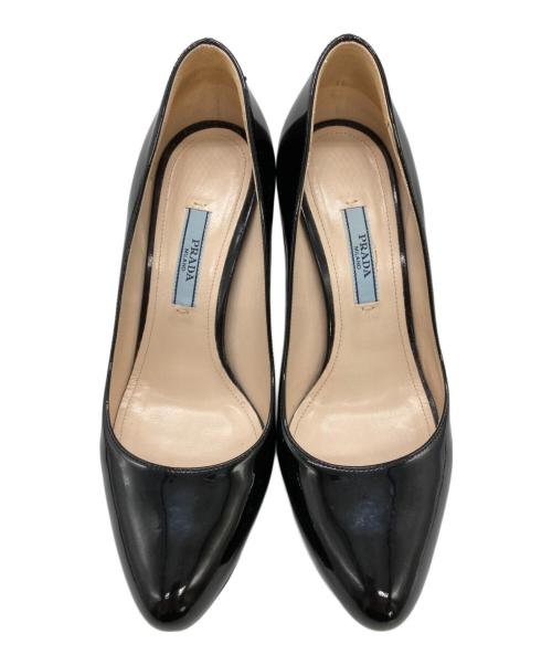 PRADA（プラダ）PRADA (プラダ) エナメル ハイヒールパンプス ブラック サイズ:	SIZE 35 1/2の古着・服飾アイテム