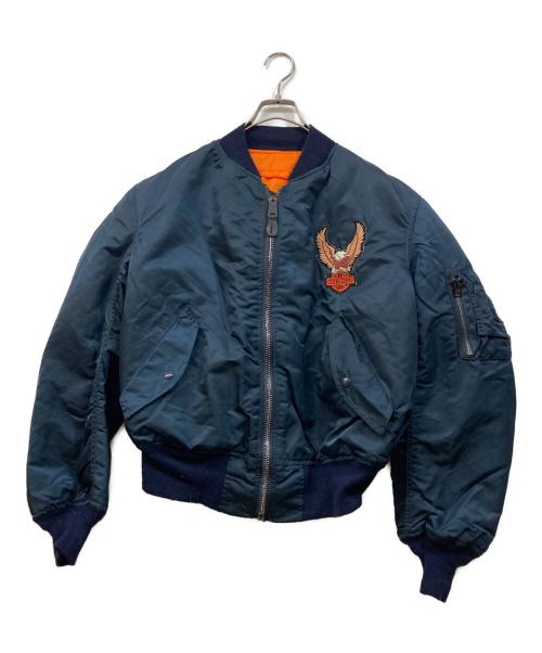 HARLEY-DAVIDSON（ハーレーダビッドソン）HARLEY-DAVIDSON (ハーレーダビッドソン) ALPHA INDUSTRIES (アルファインダストリーズ) MA-1ジャケット ネイビー サイズ:Lの古着・服飾アイテム