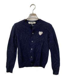 PLAY COMME des GARCONS（プレイコムデギャルソン）の古着「ウールカーディガン」｜ネイビー