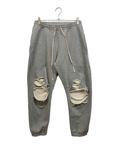 JUN/NAKAYAMA（ジュン ナカヤマ）JUN/NAKAYAMA (ジュン ナカヤマ) DISTRESSED SWEATPANTS グレー サイズ:	SIZE L/XLの古着・服飾アイテム