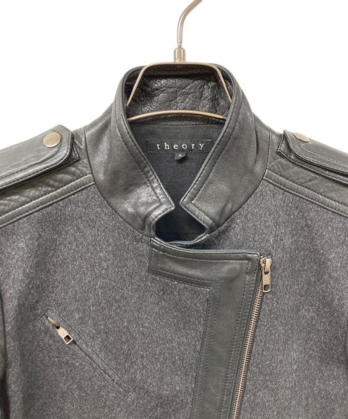 theory（セオリー）theory (セオリー) ダブルライダースジャケット ブラック サイズ:	SIZE Sの古着・服飾アイテム