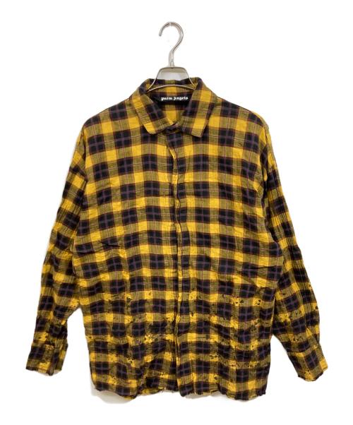 Palm Angels（パーム エンジェルス）Palm Angels (パーム エンジェルス) ラウンドロゴシャツ イエロー サイズ:SIZE 46の古着・服飾アイテム