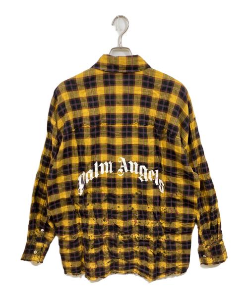 Palm Angels（パーム エンジェルス）Palm Angels (パーム エンジェルス) ラウンドロゴシャツ イエロー サイズ:SIZE 46の古着・服飾アイテム