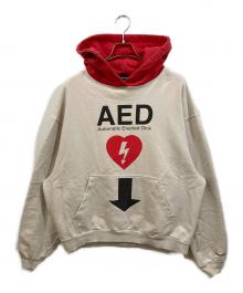PROJECT G/R（プロジェクト ジーアール）の古着「AED OVERFIT HOODIE」｜ベージュ