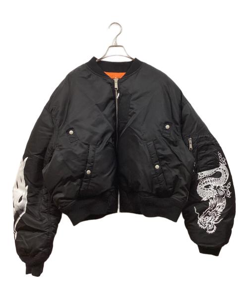 H&M（エイチアンドエム）H&M (エイチアンドエム) H2 (エイチツー) リバーシブルフライトジャケット ブラック サイズ:XLの古着・服飾アイテム