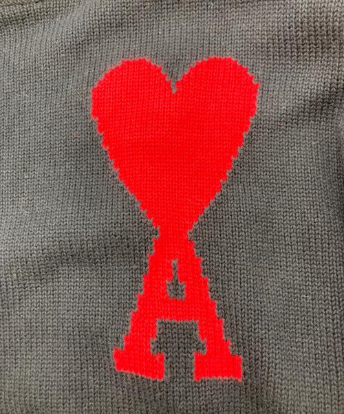 AMI Alexandre Mattiussi（アミアレクサンドルマテュッシ）AMI Alexandre Mattiussi (アミアレクサンドルマテュッシ) ビッグハートロゴ刺繍ニット ブラック サイズ:SIZE XSの古着・服飾アイテム