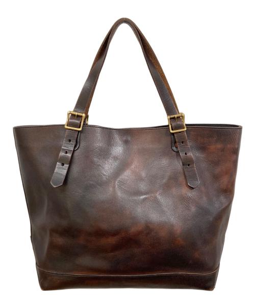 vasco（ヴァスコ）vasco (ヴァスコ) LEATHER TRAVEL TOTE BAG LARGE ブラウンの古着・服飾アイテム