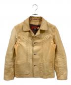 INDIAN MOTORCYCLEインディアンモーターサイクル）の古着「ホースハイドレザージャケット」｜ベージュ