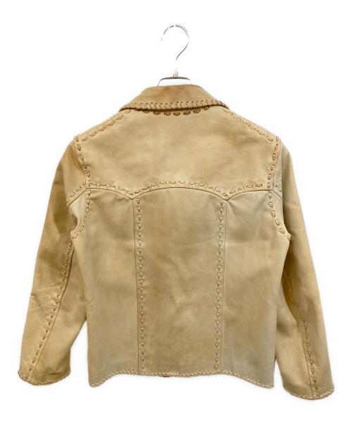 INDIAN MOTORCYCLE（インディアンモーターサイクル）INDIAN MOTORCYCLE (インディアンモーターサイクル) ホースハイドレザージャケット ベージュ サイズ:SIZE 36(S~M)の古着・服飾アイテム