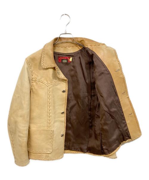INDIAN MOTORCYCLE（インディアンモーターサイクル）INDIAN MOTORCYCLE (インディアンモーターサイクル) ホースハイドレザージャケット ベージュ サイズ:SIZE 36(S~M)の古着・服飾アイテム