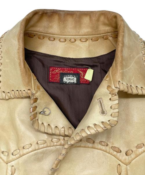 INDIAN MOTORCYCLE（インディアンモーターサイクル）INDIAN MOTORCYCLE (インディアンモーターサイクル) ホースハイドレザージャケット ベージュ サイズ:SIZE 36(S~M)の古着・服飾アイテム