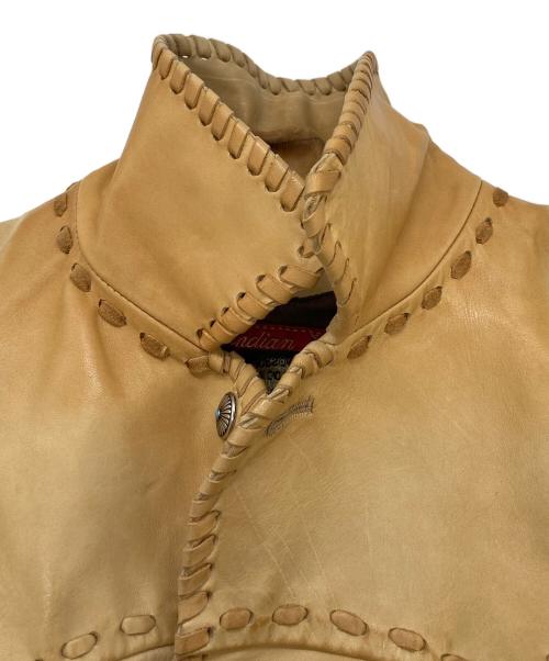 INDIAN MOTORCYCLE（インディアンモーターサイクル）INDIAN MOTORCYCLE (インディアンモーターサイクル) ホースハイドレザージャケット ベージュ サイズ:SIZE 36(S~M)の古着・服飾アイテム