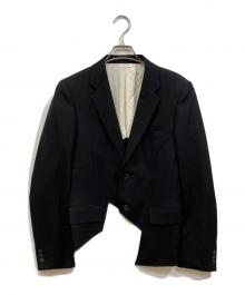 COMME des GARCONS HOMME PLUS（コムデギャルソンオムプリュス）の古着「ポリ製品染めカッティングスワローテールジャケット」｜ブラック