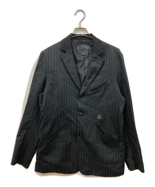 NEIGHBORHOOD（ネイバーフッド）NEIGHBORHOOD (ネイバーフッド) ストライプテーラードジャケット ブラック サイズ:SIZE Mの古着・服飾アイテム