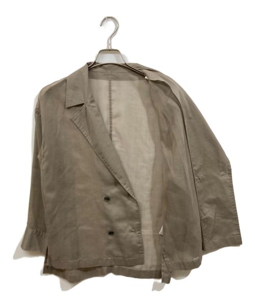 Noble（ノーブル）Noble (ノーブル) ソフトオーガンジーWボタンシャツ ベージュ サイズ:実寸をご確認くださいの古着・服飾アイテム