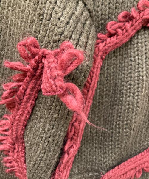 Andequal（アンドコール）Andequal (アンドコール) asymmetry fringe knit ブラウン サイズ:Fの古着・服飾アイテム