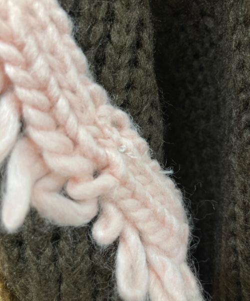 Andequal（アンドコール）Andequal (アンドコール) asymmetry fringe knit ブラウン サイズ:Fの古着・服飾アイテム