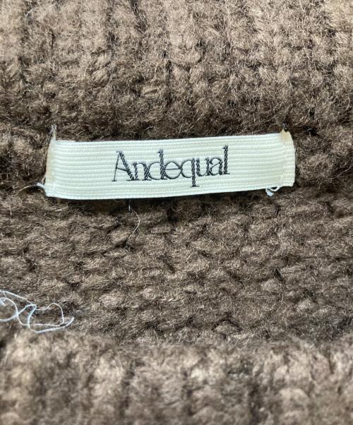 Andequal（アンドコール）Andequal (アンドコール) asymmetry fringe knit ブラウン サイズ:Fの古着・服飾アイテム