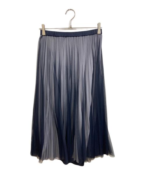 comme ca（コムサ）comme ca (コムサ) ソフトチュール×オーガンジートリコット広幅 スカート ネイビー サイズ:9の古着・服飾アイテム