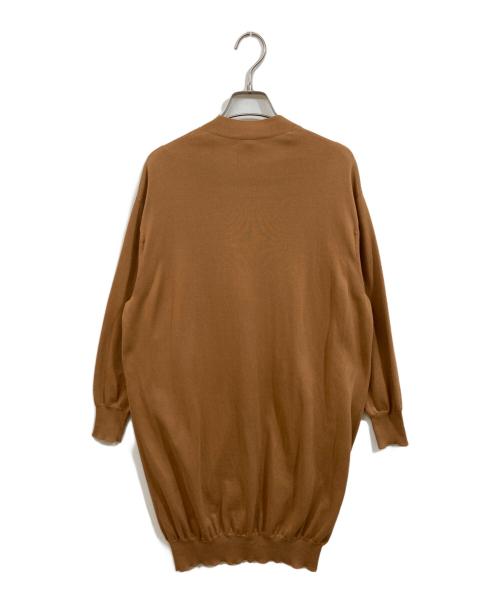 DRAWER（ドゥロワー）DRAWER (ドゥロワー) 16Gロングカーディガン ブラウン サイズ:1の古着・服飾アイテム