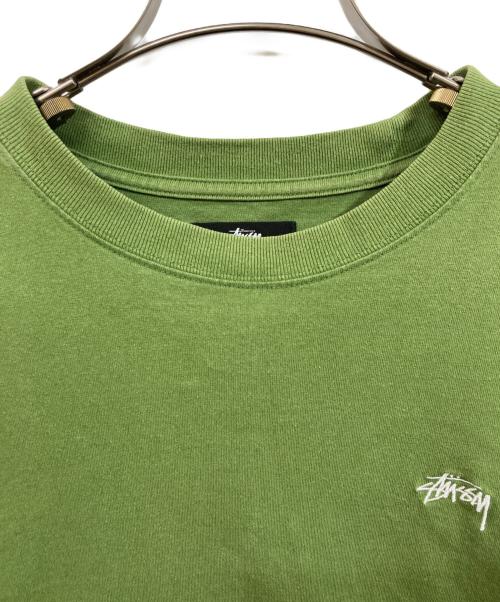 stussy（ステューシー）stussy (ステューシー) Stock Logo SS Crew グリーン サイズ:SIZE Lの古着・服飾アイテム
