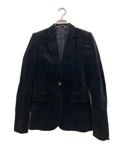 GUCCI（グッチ）GUCCI (グッチ) ベロアテーラードジャケット ブラック サイズ:38の古着・服飾アイテム
